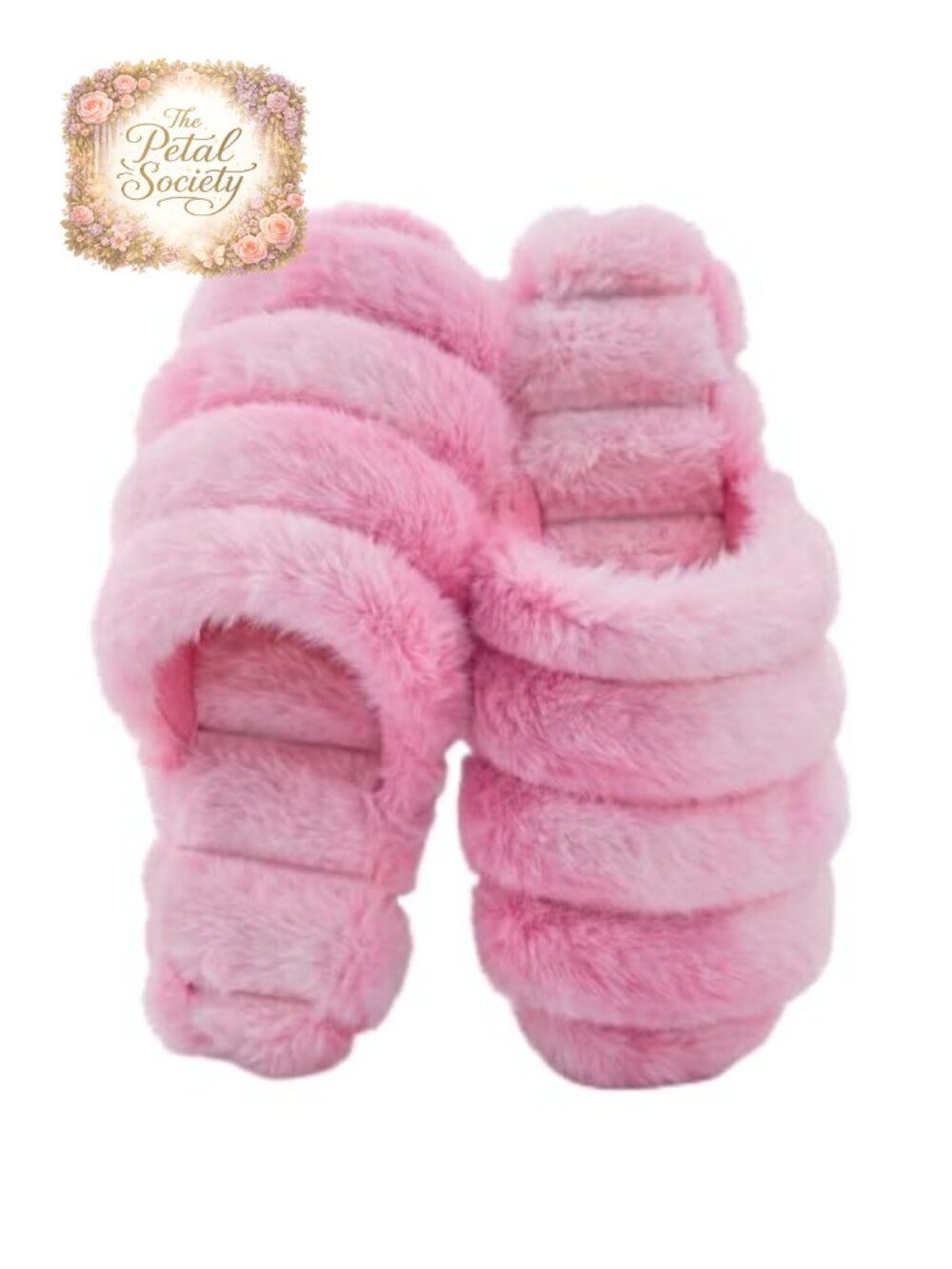Ribbed Plush Fuzzy Slippers Memory Foam Non-Slip House Shoes